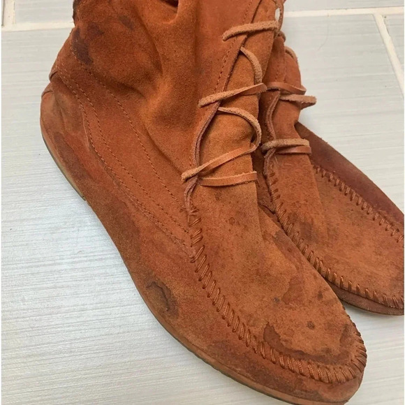 Minnetonka Front Lace Tall Knee High Boots 7.5 - Picture 10 of 14